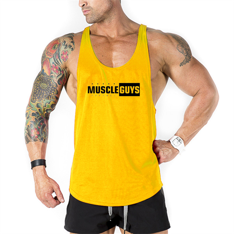 Suspender Tank Top - เสื้อกล้ามแฟชั่นลำลองสำหรับผู้ชายใส่เล่นกีฬา ออกกำลังกาย เพาะกาย ระบายอากาศได้ดี ผ้าฝ้าย ทรงหลวม