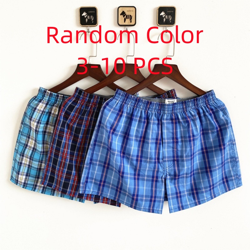 Boxer Brief Pack Cotton - 3-10PCS ชายชุดชั้นในนักมวยกางเกงขาสั้นขนาดใหญ่ผ้าฝ้าย Mens Aro กางเกงชุดนอน Sleeping