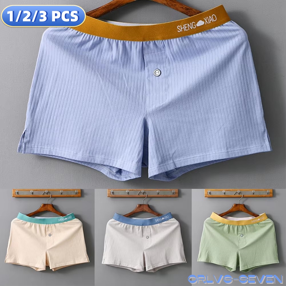 Boxer Shorts Modal - กางเกงในผู้ชาย1/2/3ชิ้น, กางเกงบ็อกเซอร์ผ้าฝ้ายสีทึบระบายอากาศได้ดีชุดชั้นในกางเกงบ็อกเซอร์ทรงหลวมใส่อยู่บ้าน