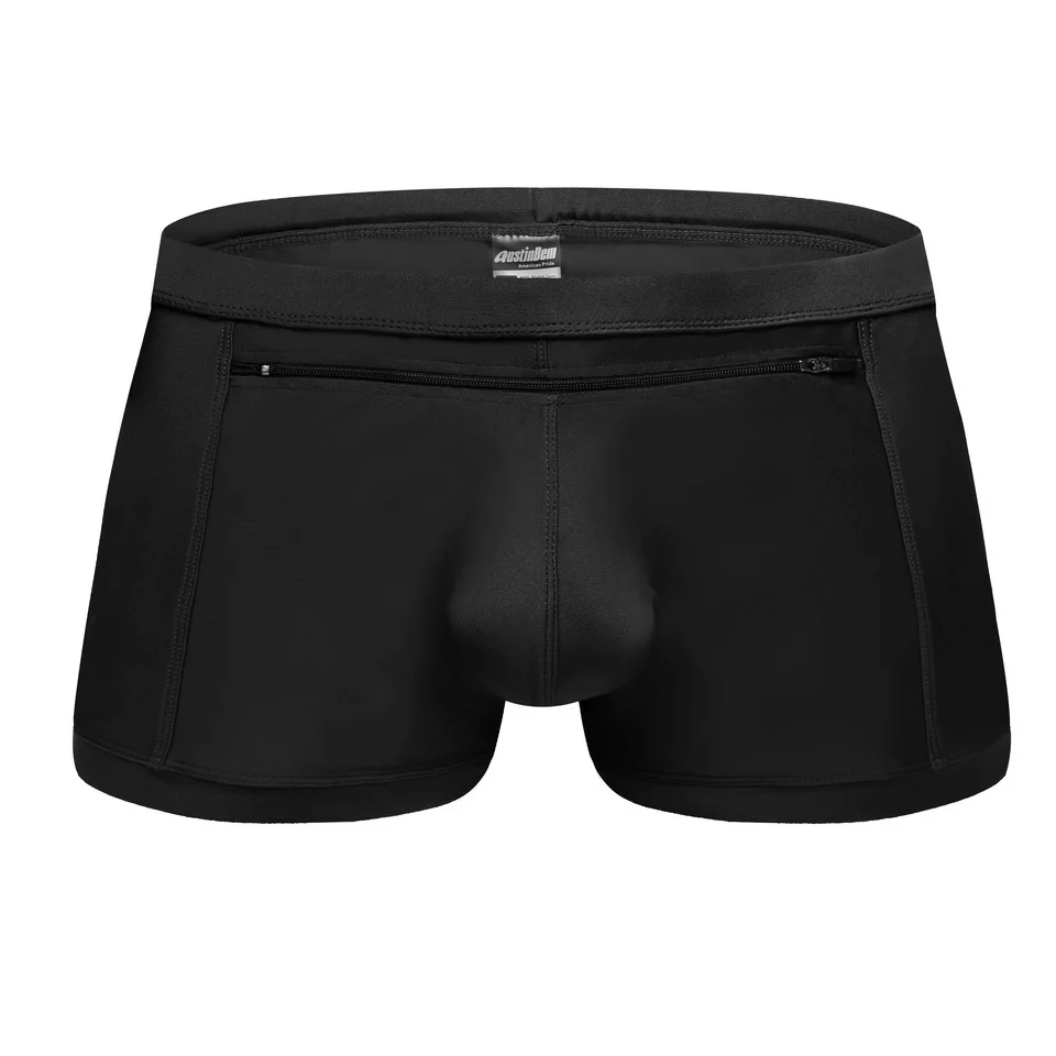 Bamboo Fiber Trunk - กางเกงว่ายน้ำชายแบบใหม่สำหรับฤดูร้อน สไตล์ลำลอง แห้งเร็ว มีกระเป๋าหน้าแบบซิป ดีไซน์ทรงตรง เหมาะสำหรับใส่ไปชายหาด