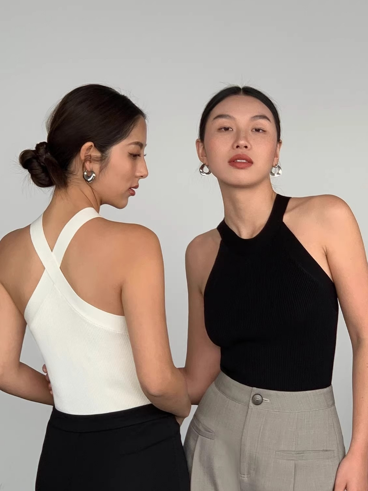 Suspender Tank Top - เสื้อครอปแขนกุดทรงเข้ารูป AOSSVIAO 2026 รุ่นซัมเมอร์ สำหรับผู้หญิง เซ็กซี่