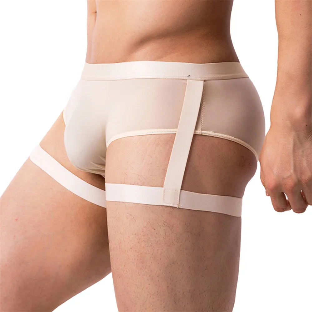 Bamboo Fiber Trunk - กางเกงบ็อกเซอร์ชายสีพื้น ผ้าไหมน้ำแข็ง นุ่ม สบาย กางเกงในแบบผูกเชือก ขาสั้น