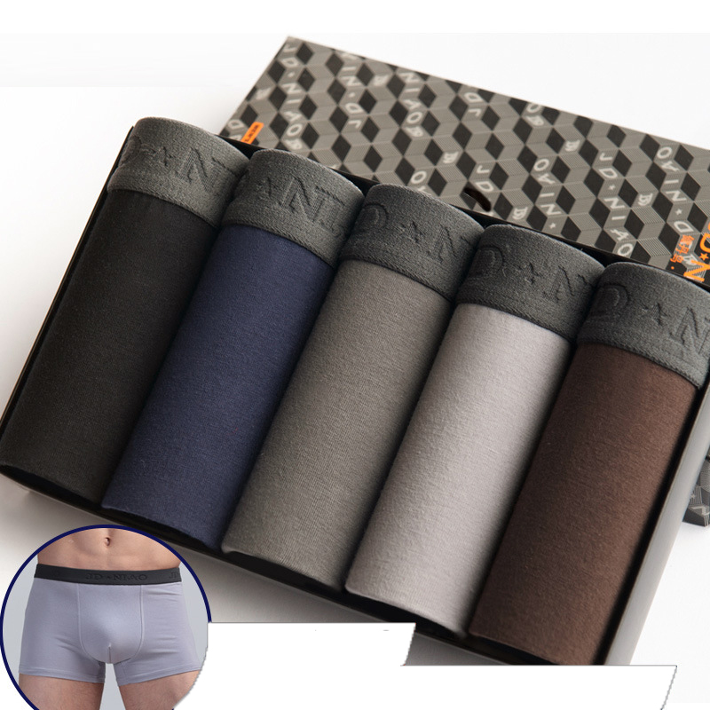 Boxer Shorts Modal - 5 ชิ้น/ล็อตผู้ชายชุดชั้นในนักมวยผ้าฝ้ายผู้ชายกางเกงสบายกางเกงในชายชุดชั้นใน Trunk Boxershorts Man Boxer
