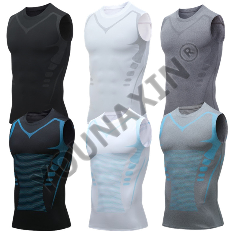 T Shirt Tight Fit - เสื้อยืดแขนกุดผู้ชาย 3 ชิ้น เสื้อกล้ามสำหรับเล่นบาสเก็ตบอล ปั่นจักรยาน โยคะ