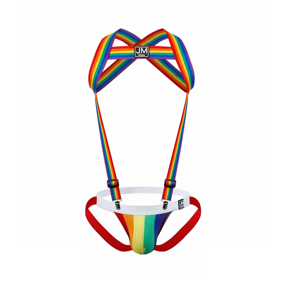 Jockstrap Athletic - สายรัดตัวแบบสายรุ้ง ปรับได้ สายยืดหยุ่น ถอดออกได้ แบบแยกส่วน แถมฟรี
