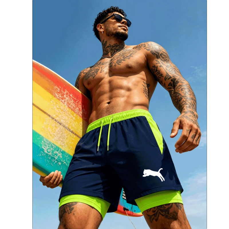 กางเกงว่ายน้ำชายพิมพ์ลายเสือชี - Compression Shorts Athletes บทวิจารณ์และราคา