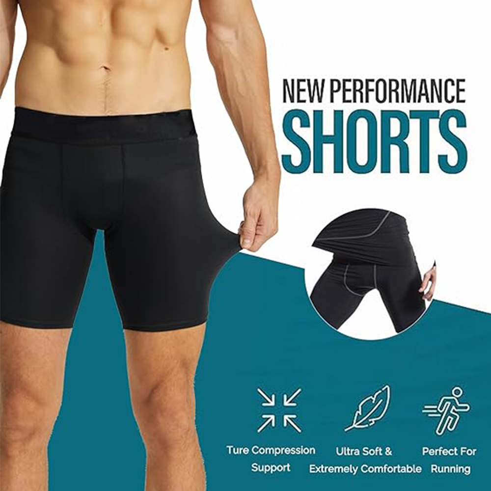 กางเกงขาสั้นอัด3แพ็กสำหรับผู้ช - Compression Shorts Athletes บทวิจารณ์และราคา
