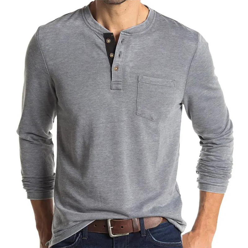 เสื้อยืดแขนยาวสไตล์เฮนลีย์สำหร - Undershirt Crew Neck บทวิจารณ์และราคา
