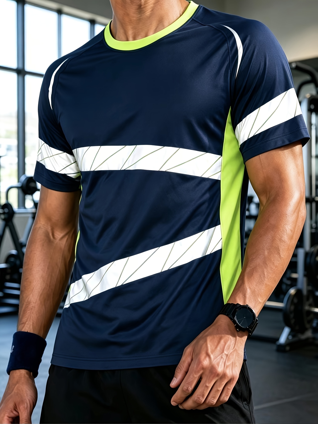 เสื้อยืดแขนสั้นผู้ชาย ผ้าแห้งเ - T Shirt Tight Fit บทวิจารณ์และราคา