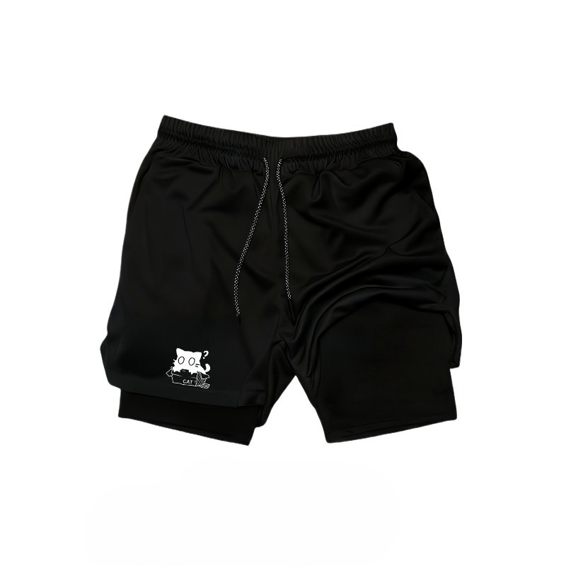 กางเกงกีฬาสองชั้น 2-in-1 แห้งเ - Compression Shorts Athletes บทวิจารณ์และราคา