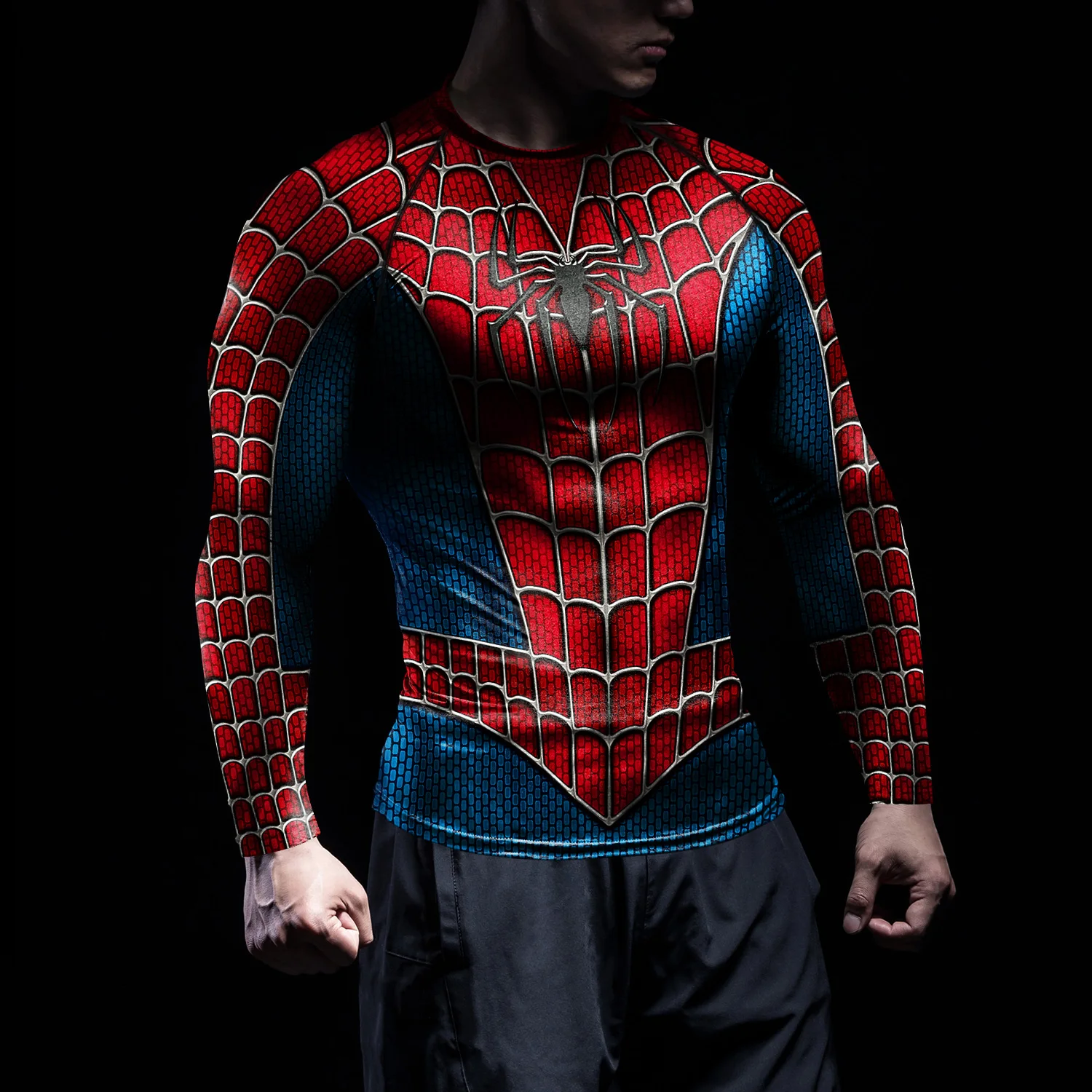 เสื้อยืดลายแมงมุมผู้ชาย เสื้อย - T Shirt Tight Fit บทวิจารณ์และราคา