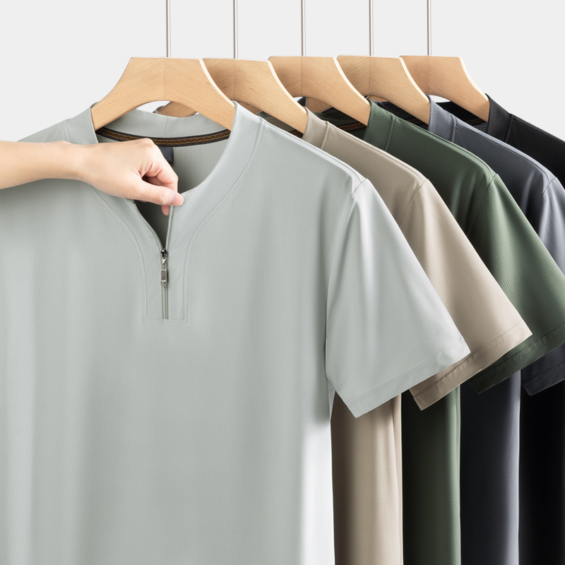 เสื้อยืดเฮนลีย์ผ้าไอซ์ซิลค์ไซส - T Shirt Tight Fit บทวิจารณ์และราคา