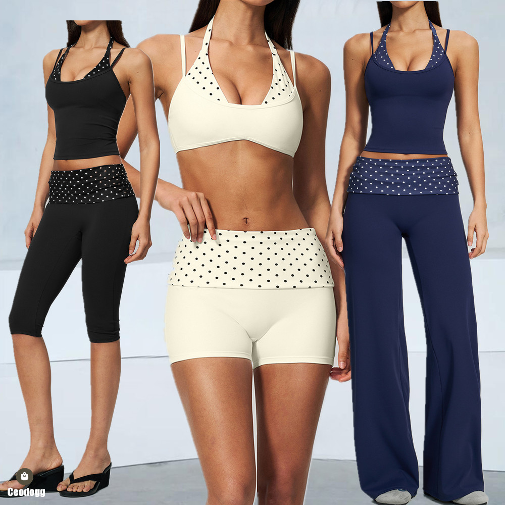 เสื้อกล้ามโยคะแบบผูกคอ ลายจุด  - Suspender Tank Top บทวิจารณ์และราคา