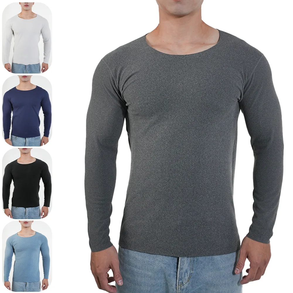 เสื้อชั้นในชายแบบกันหนาว แขนยา - Undershirt Crew Neck บทวิจารณ์และราคา