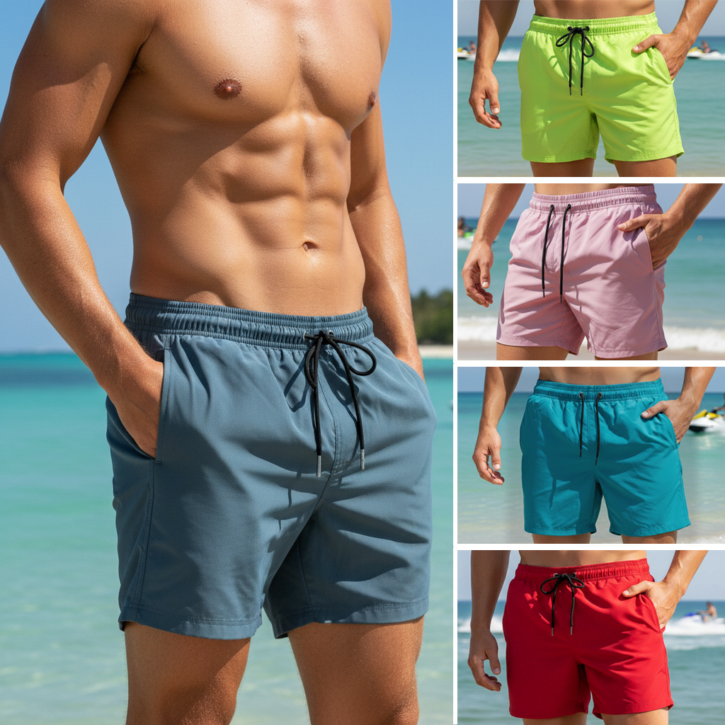 กางเกงว่ายน้ำชายแบบเรียบง่ายสำ - Trunk Breathable Men บทวิจารณ์และราคา