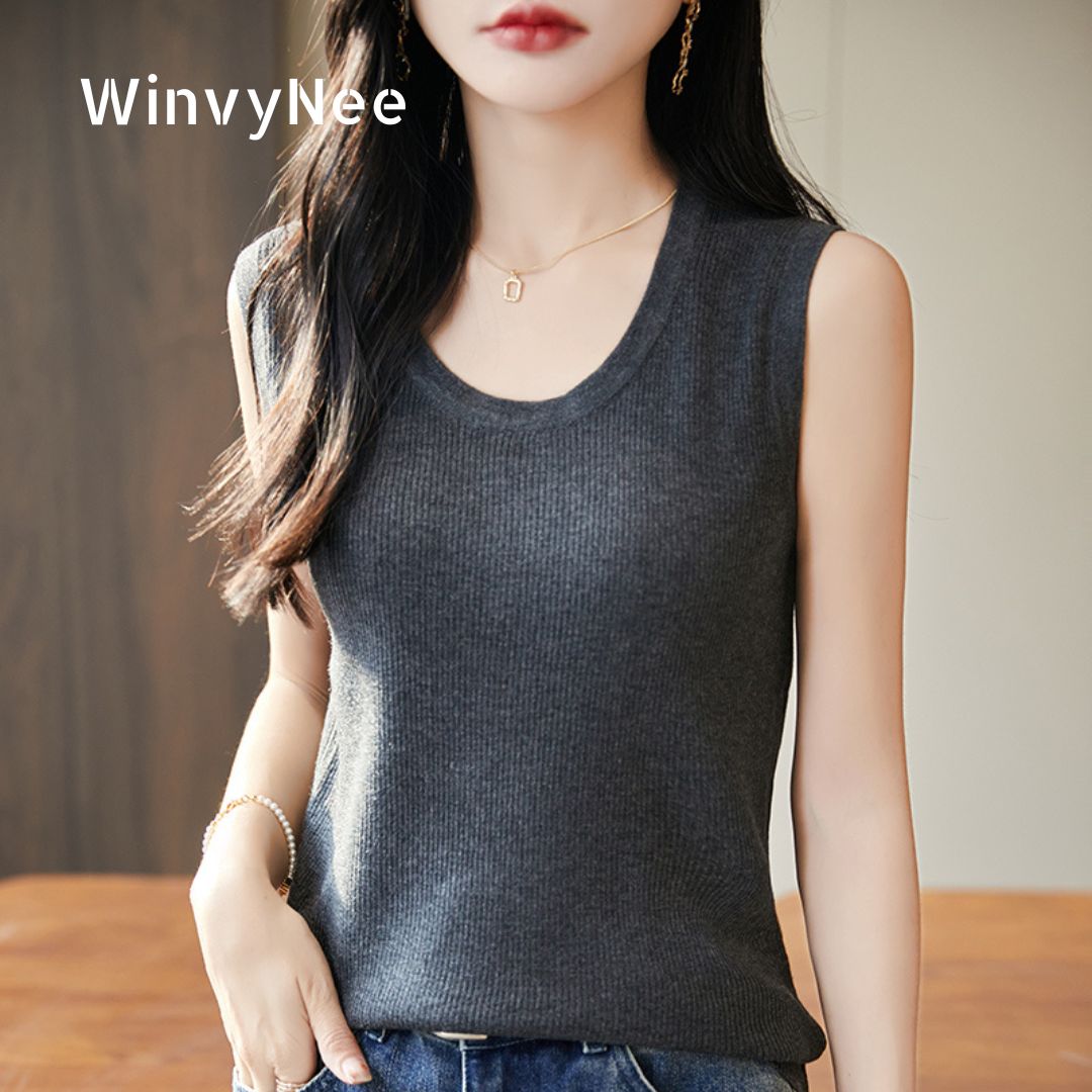WinvyNee เสื้อกล้ามผู้หญิงคอกล - Tank Top Ribbed บทวิจารณ์และราคา