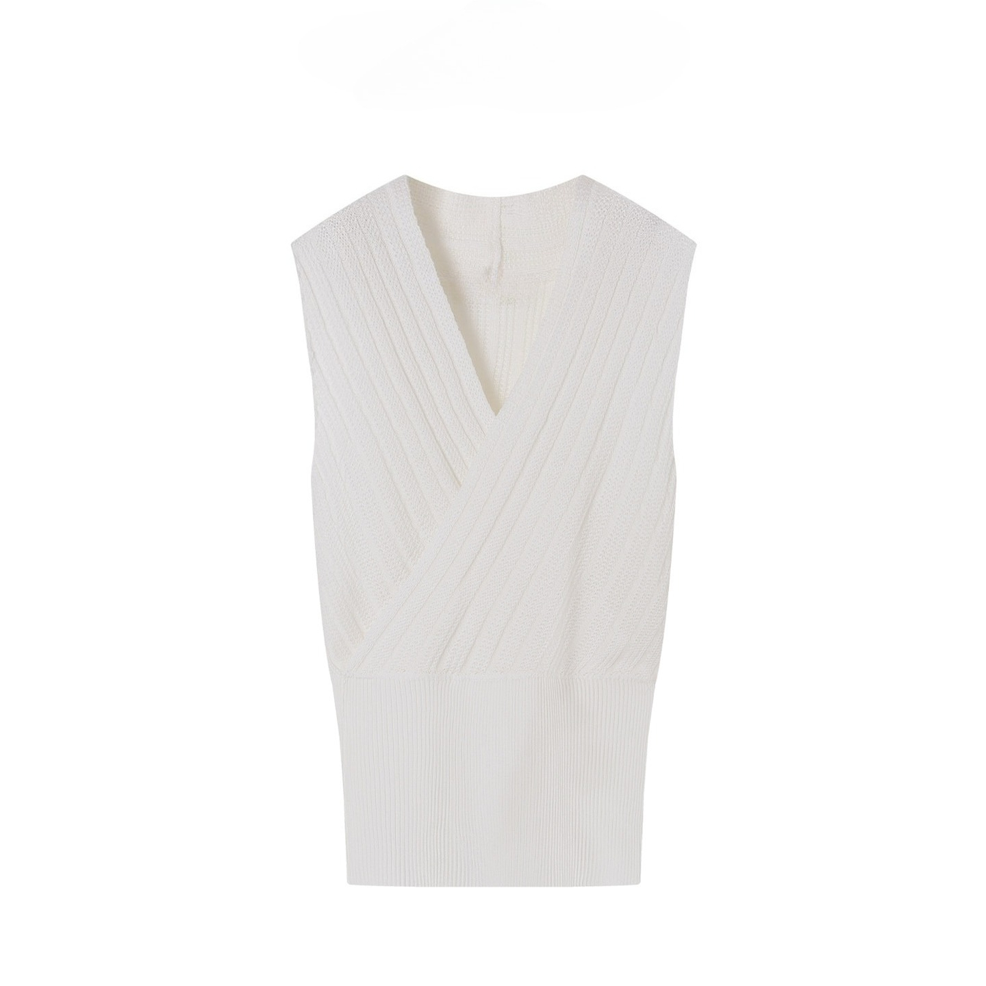 เสื้อกั๊กไหมพรมถักแบบพันรอบตัว - Tank Top Ribbed บทวิจารณ์และราคา