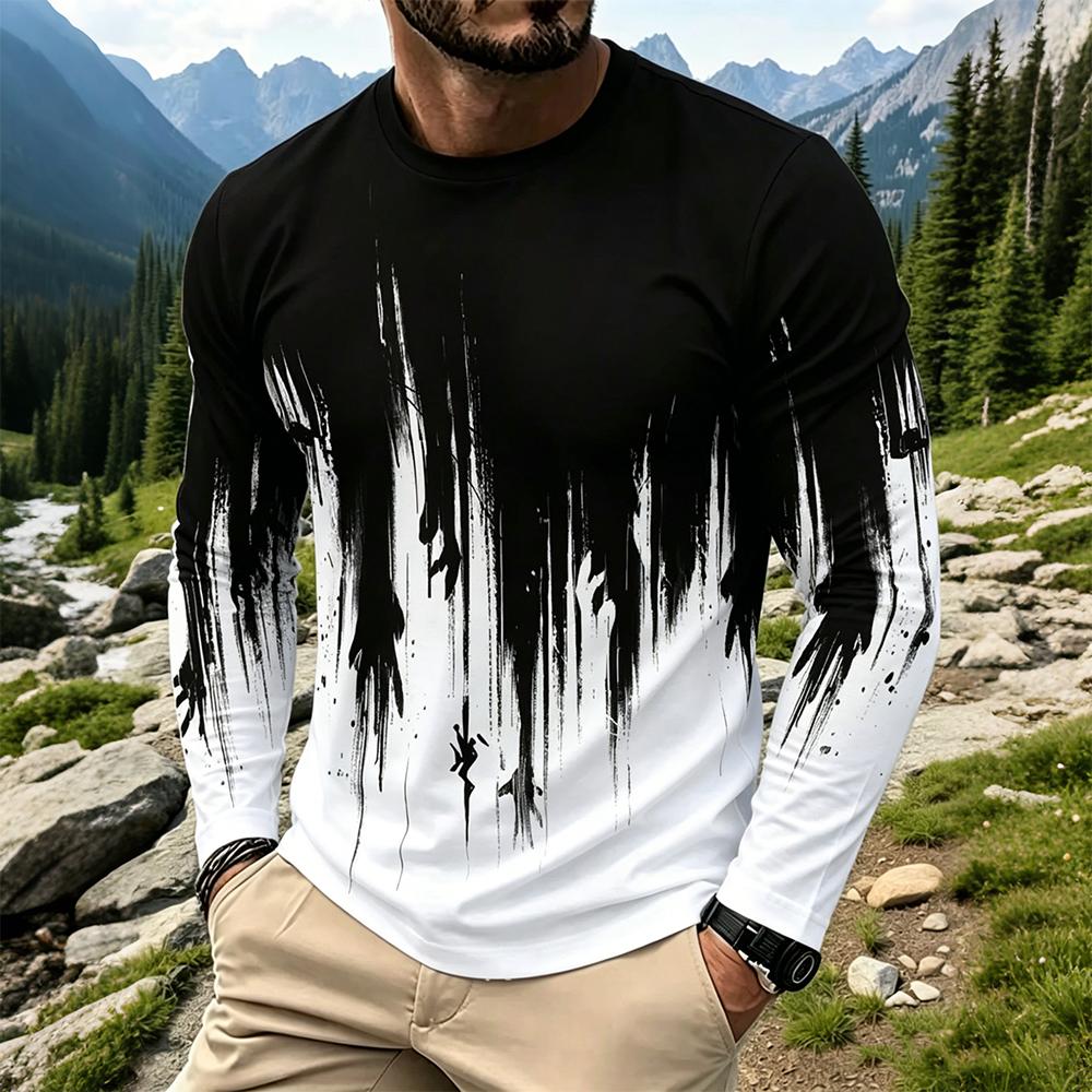 เสื้อยืดแขนยาวผู้ชายลายไล่เฉดส - Base Layer Top บทวิจารณ์และราคา