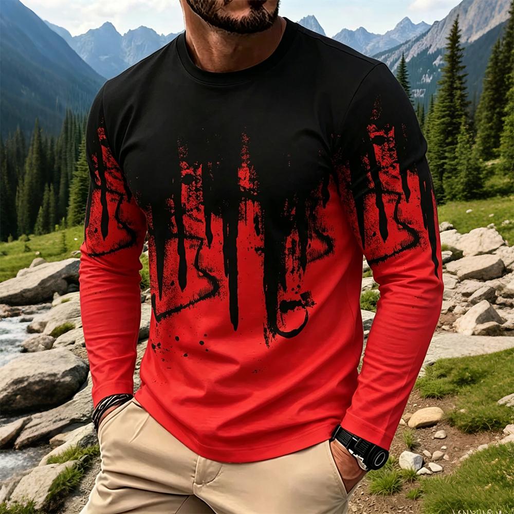 เสื้อยืดแขนยาวผู้ชายลายไล่เฉดส - Base Layer Top บทวิจารณ์และราคา